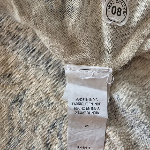 Lucky Brand Boho Paisley Floral Cream Button Down Top 3x Stretch Cottagecore NWT - Picture 7 of 10